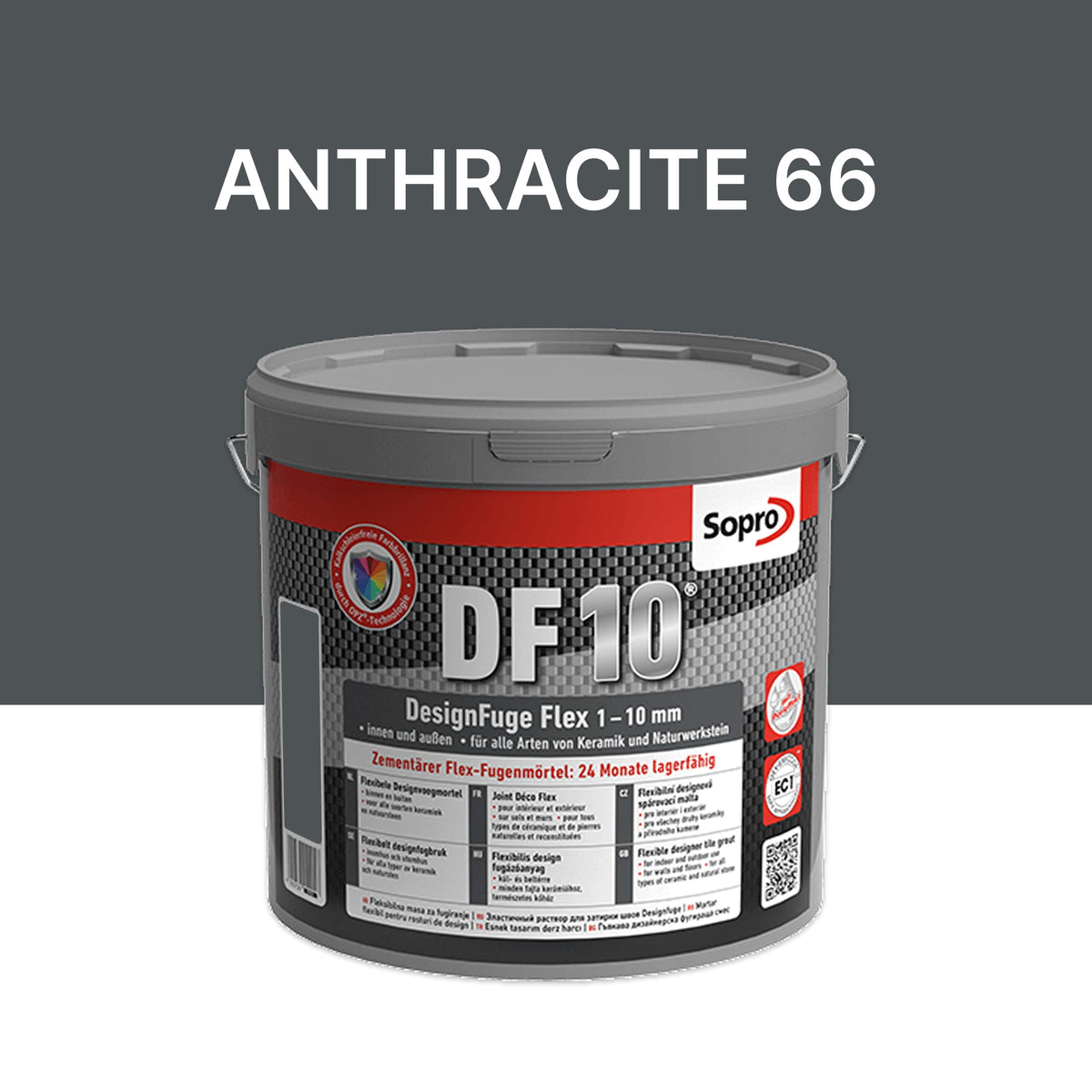 Joint carrelage salle de bains - 1 à 10 mm - Anthracite 66 - Sopro DF 10 - 5 kg