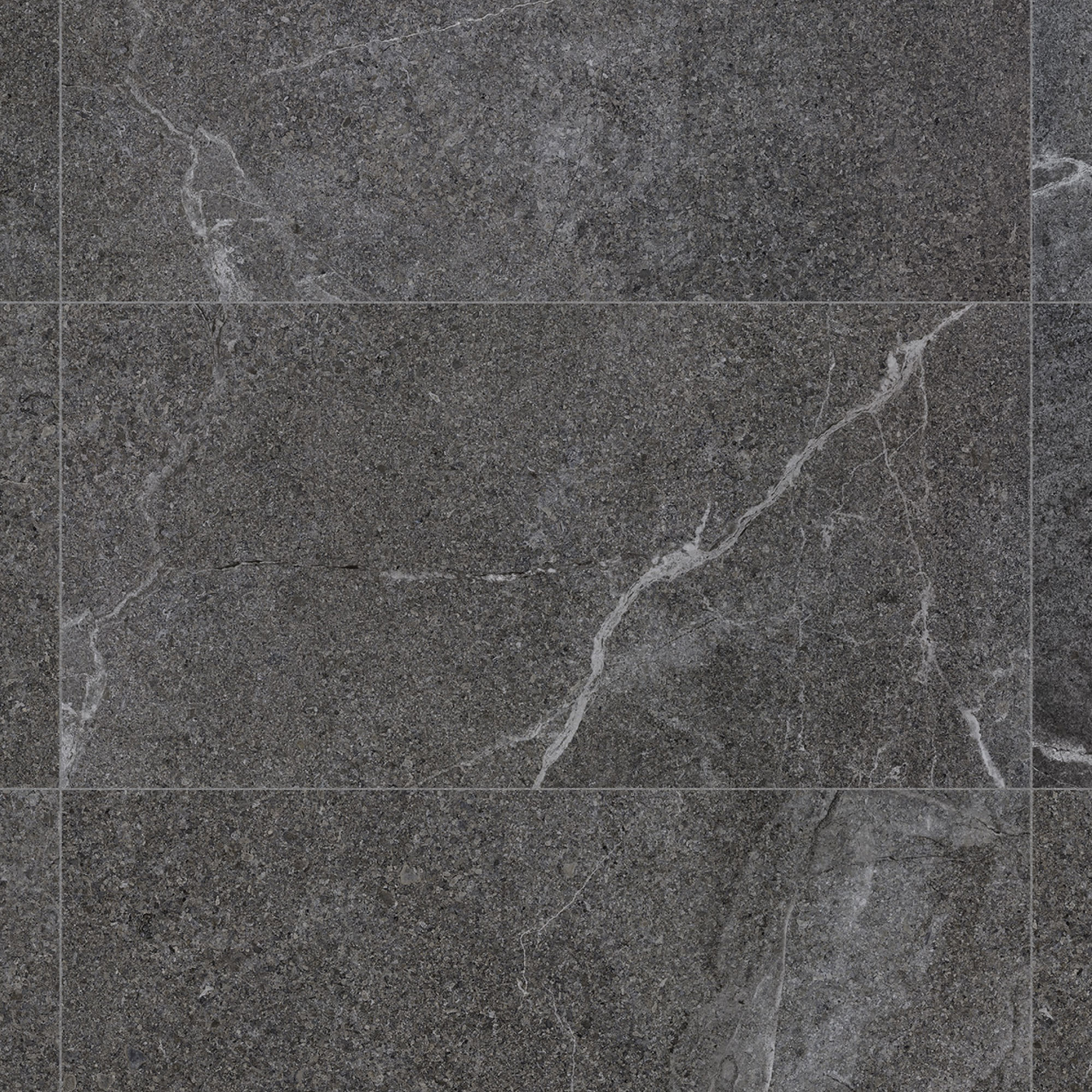Carrelage effet Pierre Gris Anthracite 120x60x0,9 cm In&Out Luzerio - Sol et mur intérieur et Sol extérieur