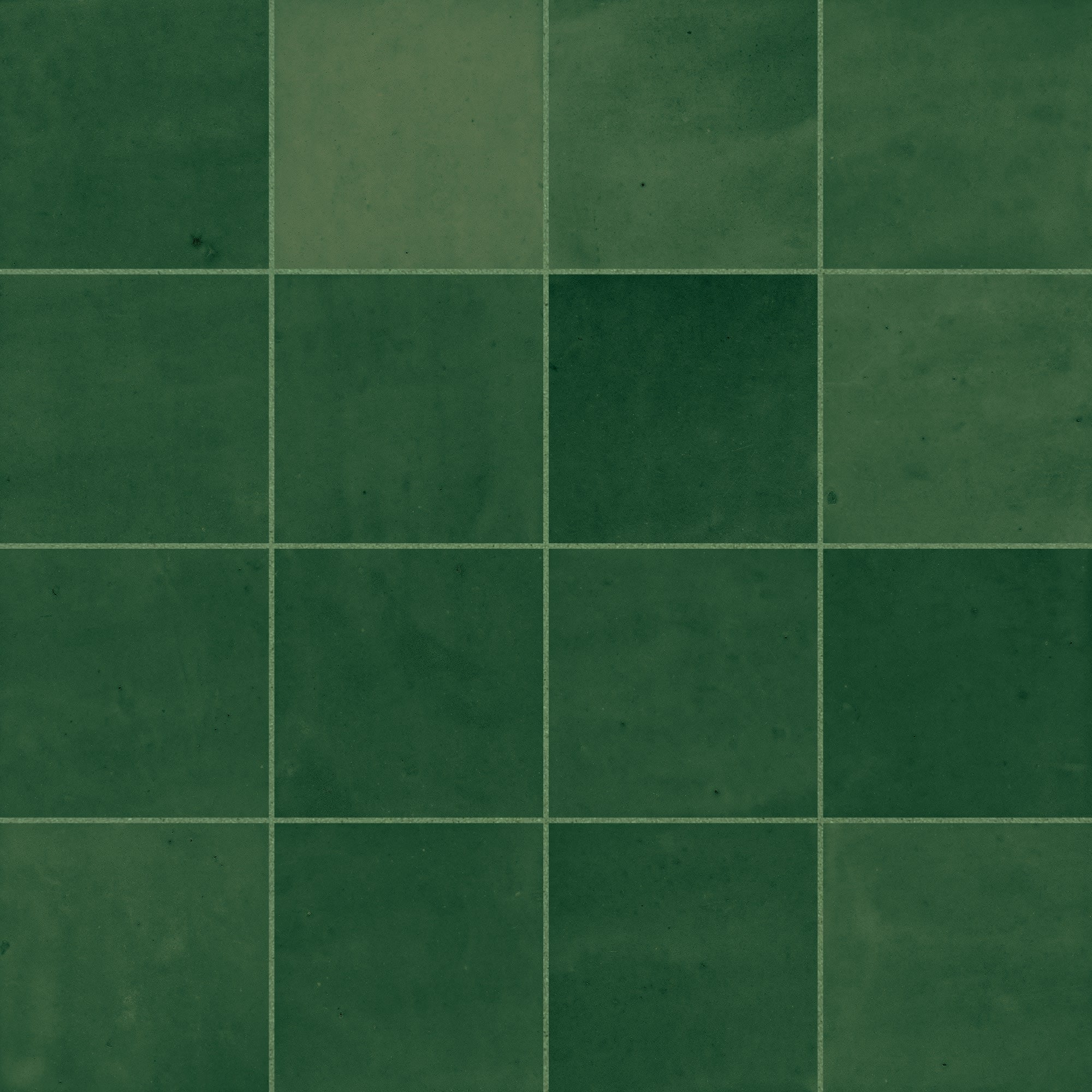 Carrelage effet Zellige Vert Profond 10,7x10,7x0,85 cm Samorel - Mur intérieur