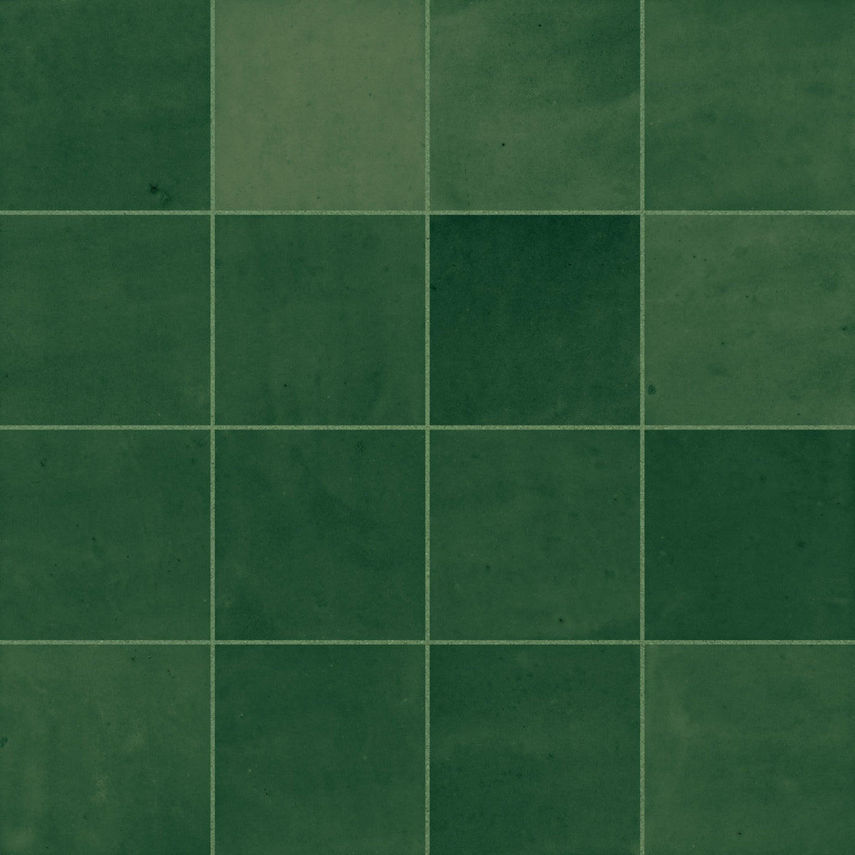 Carrelage effet Zellige Vert Profond 10,7x10,7x0,85 cm Samorel - Mur intérieur