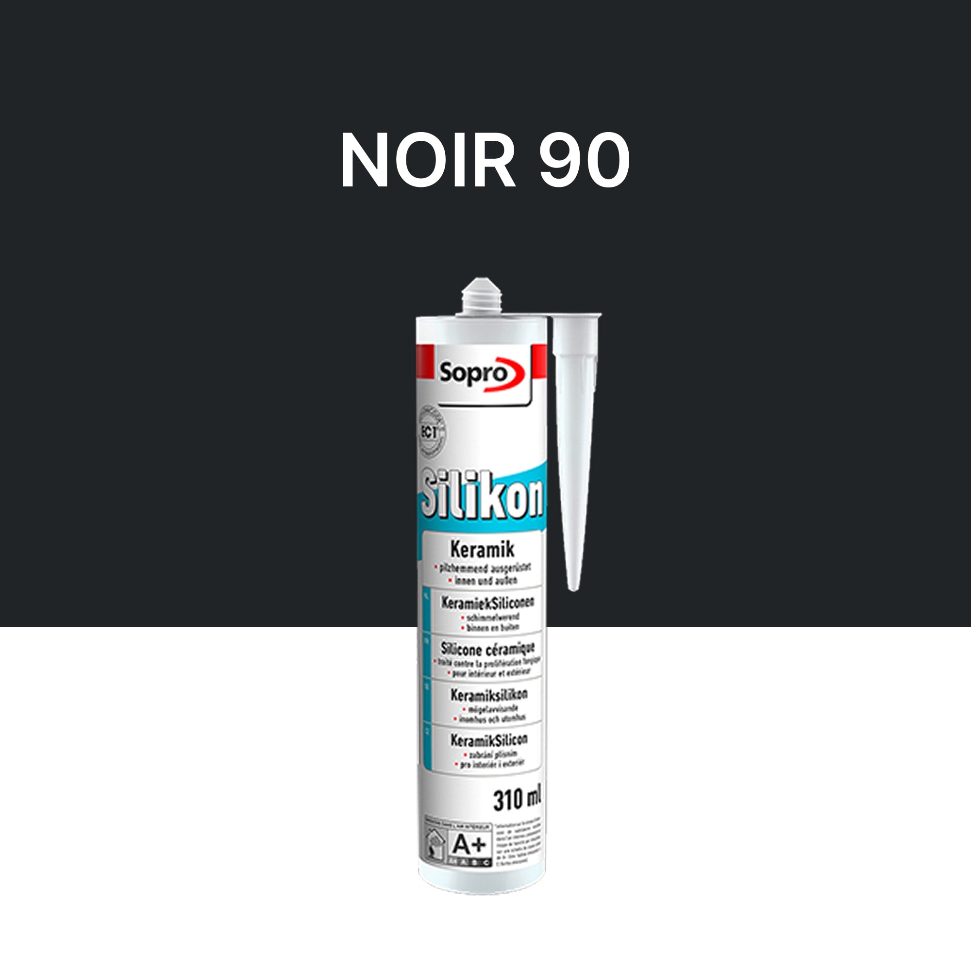 Mastic silicone spécial carrelage - Noir 90 - 310 ml