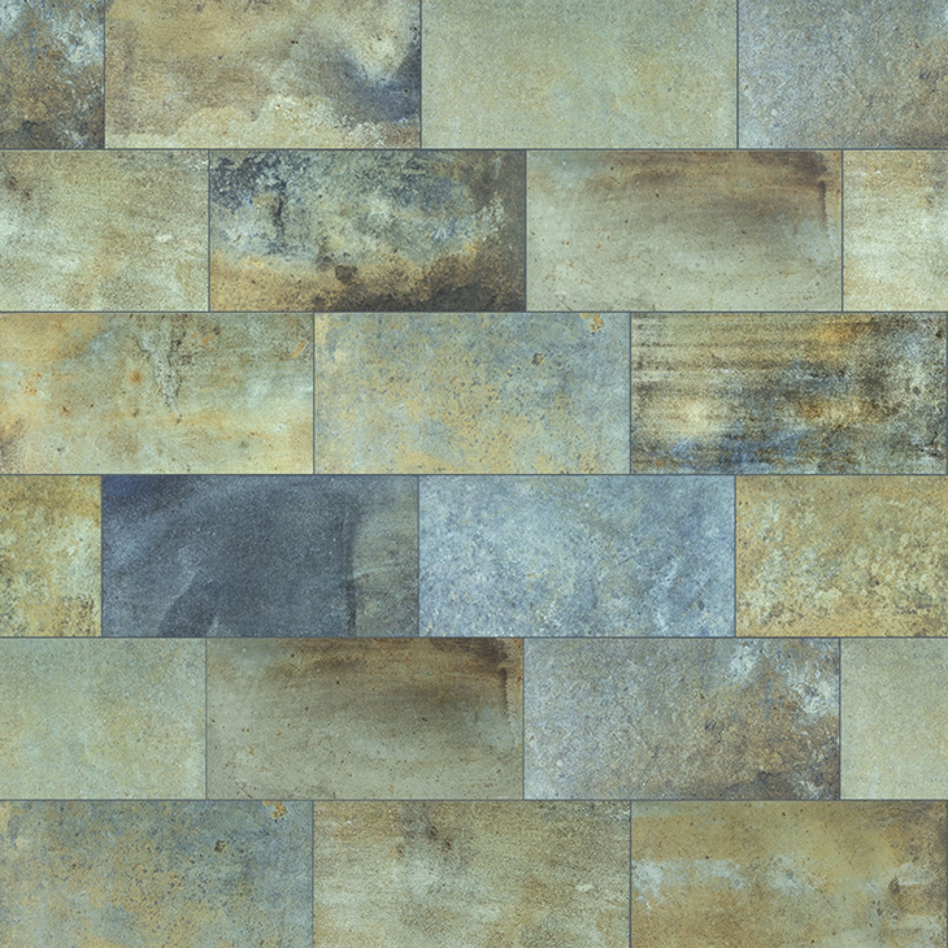 Carrelage Piscine effet Terre cuite Vert Mix 62,6x31x0,9 cm Portofino