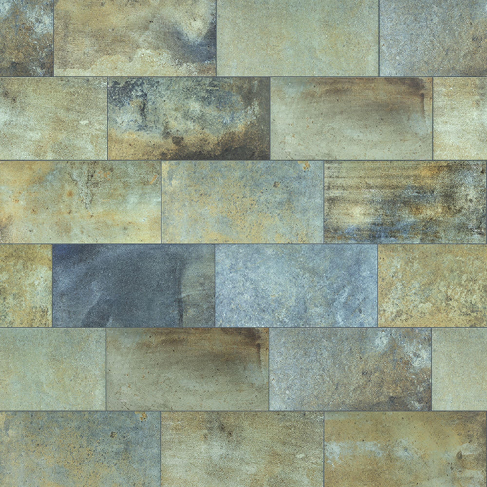 Carrelage Piscine effet Terre cuite Vert Mix 62,6x31x0,9 cm Portofino