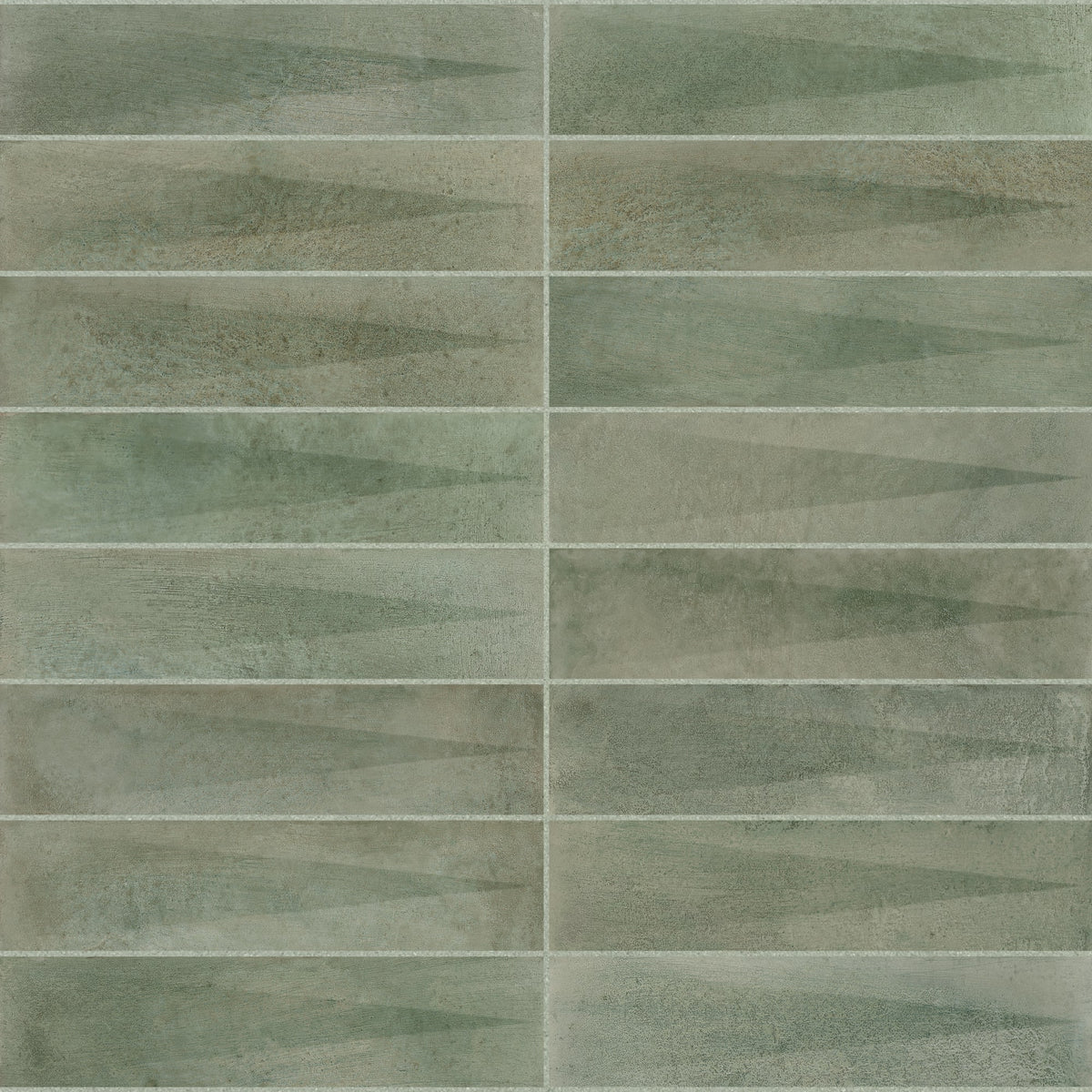 Carrelage effet Zellige 3D Vert 24,6x6x0,85 cm Montel - Mur intérieur