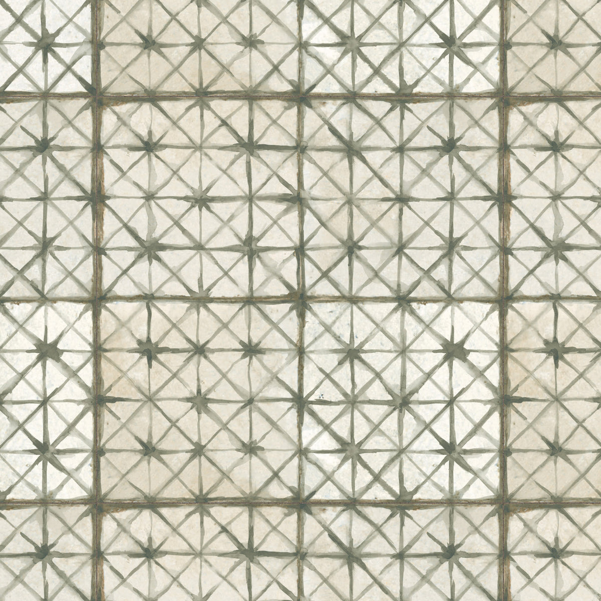 Carrelage Vintage effet Carreau ciment Vert 45x45x0,95 cm Byblos - Sol et mur intérieur