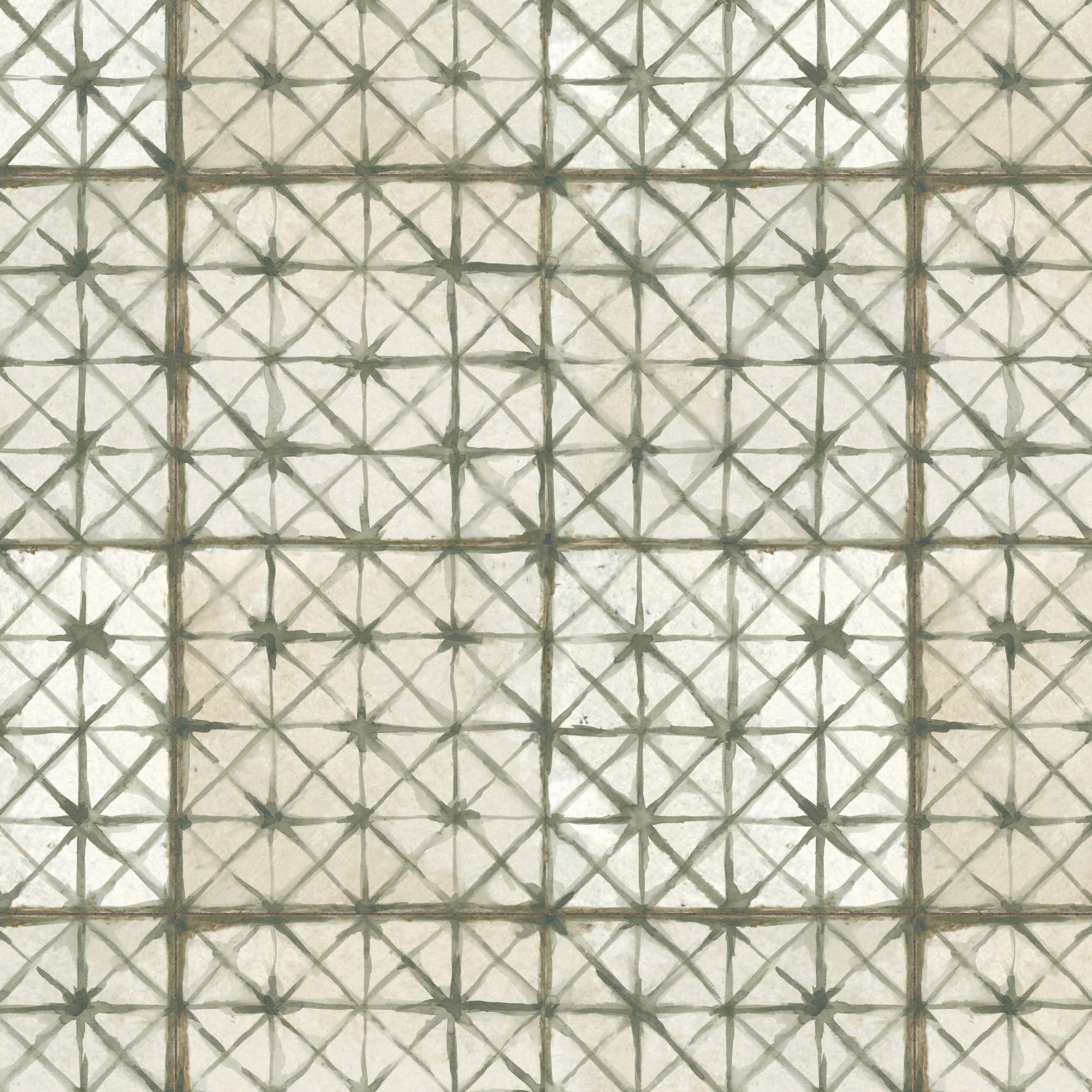 Carrelage Vintage effet Carreau ciment Vert 45x45x0,95 cm Byblos - Sol et mur intérieur