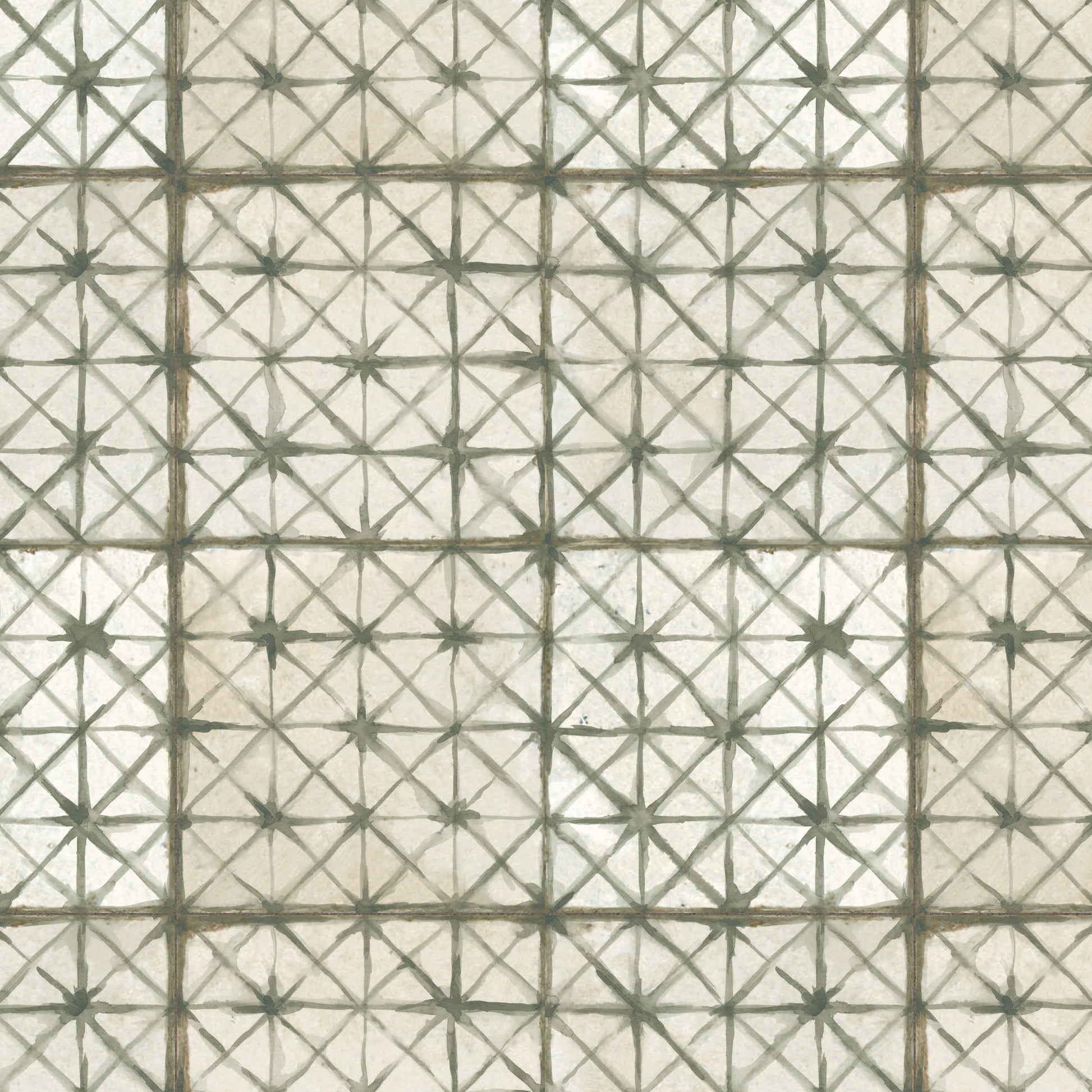 Carrelage Vintage effet Carreau ciment Vert 45x45x0,95 cm Byblos - Sol et mur intérieur