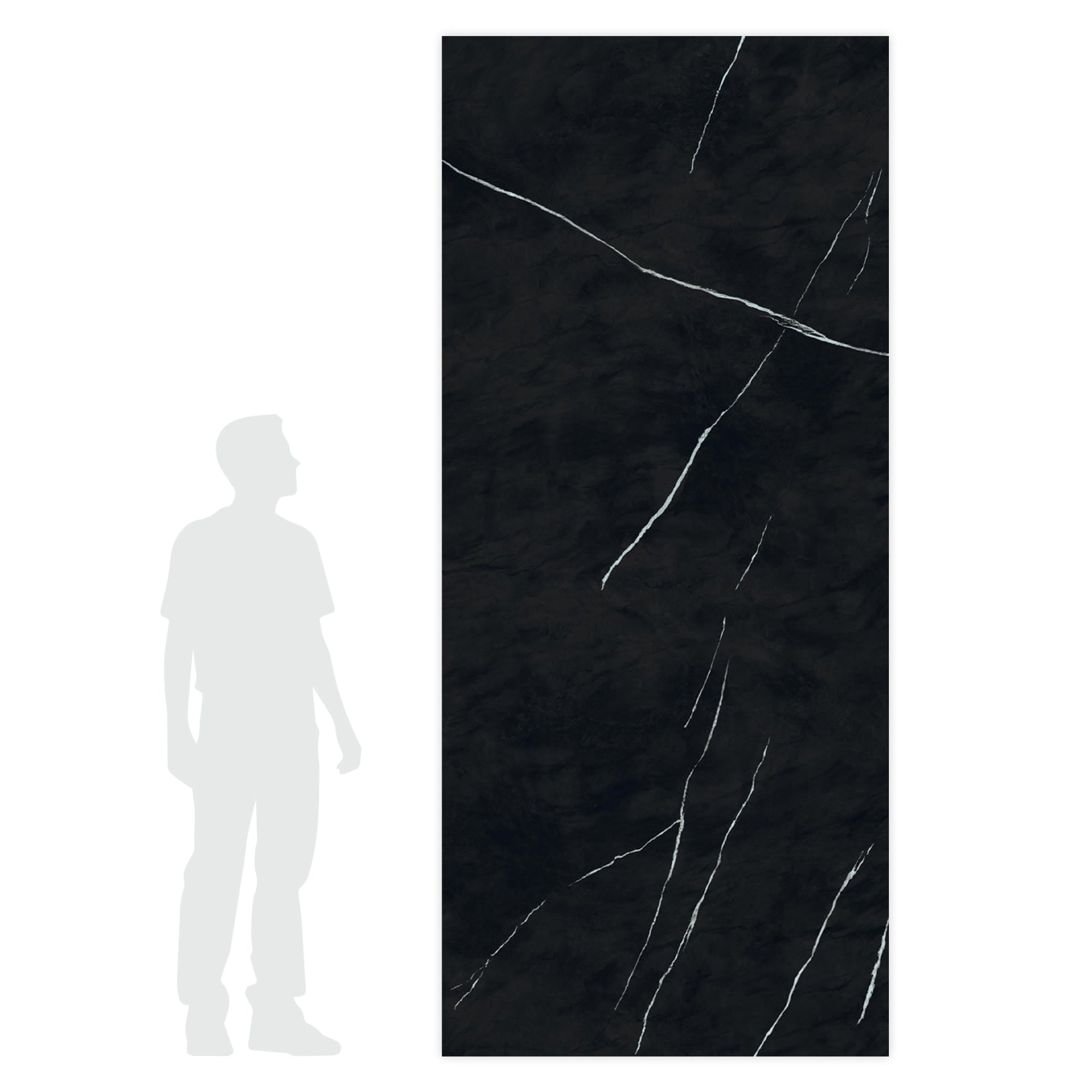 Carrelage effet Marbre Noir Impérial 278x120x0,6 cm Brillant Orsiano - Mur intérieur