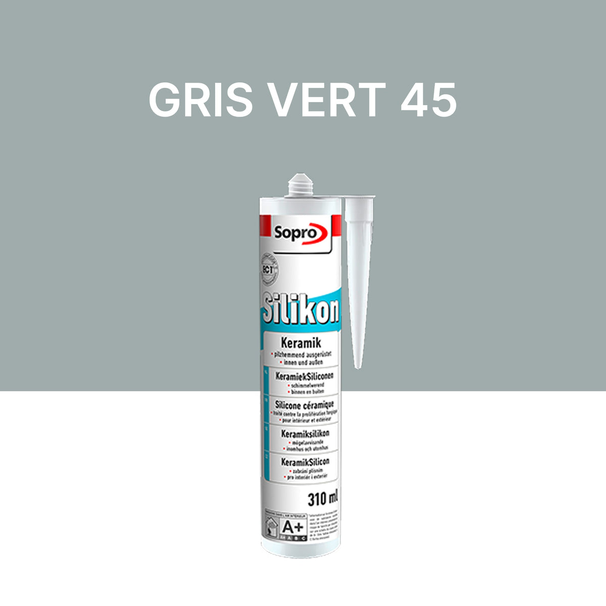 Mastic silicone spécial carrelage - Gris vert 45 - 310 ml