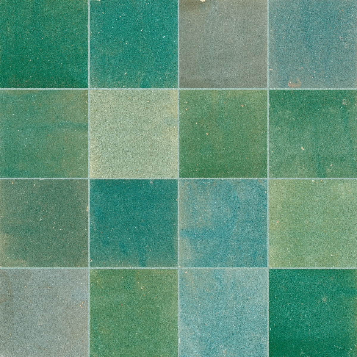 Carrelage effet Zellige Vert 10x10x0,85 cm Mat Serinor - Mur intérieur