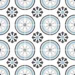 Carrelage effet Carreau ciment Zorelia Bleu 12,3x12,3x0,87 cm Tanerio - Sol et mur intérieur