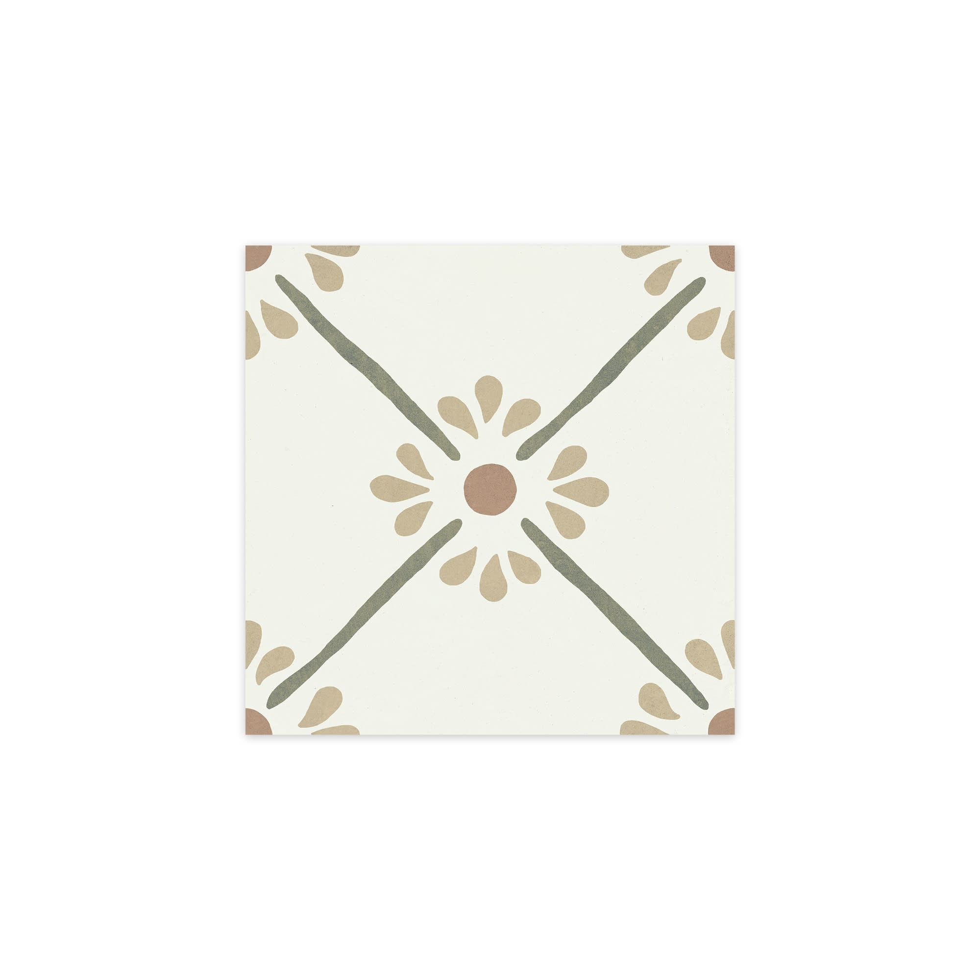 Carrelage effet Carreau ciment Luneria Vert 22,3x22,3x0,9 cm Proviel - Sol et mur intérieur