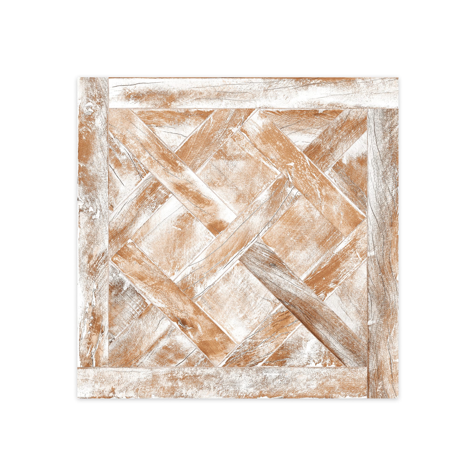Carrelage Vintage effet Parquet Bois Blanc Vieilli Versailles 45x45x0,95 cm Virelno - Sol intérieur