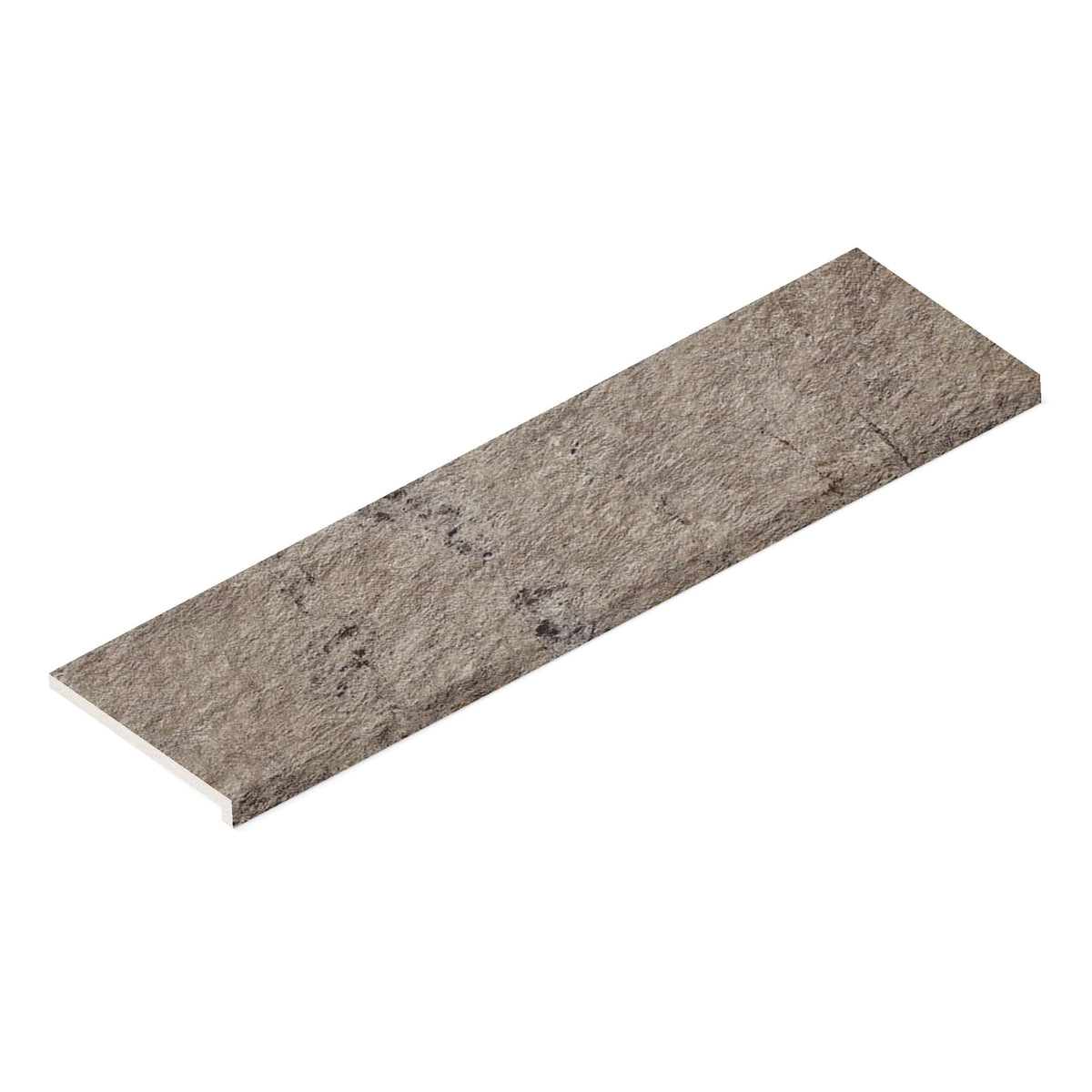 Margelle de piscine effet Pierre Quartzite Gris Roche 120x33x2 cm Bord Droit avec retombée Salvero