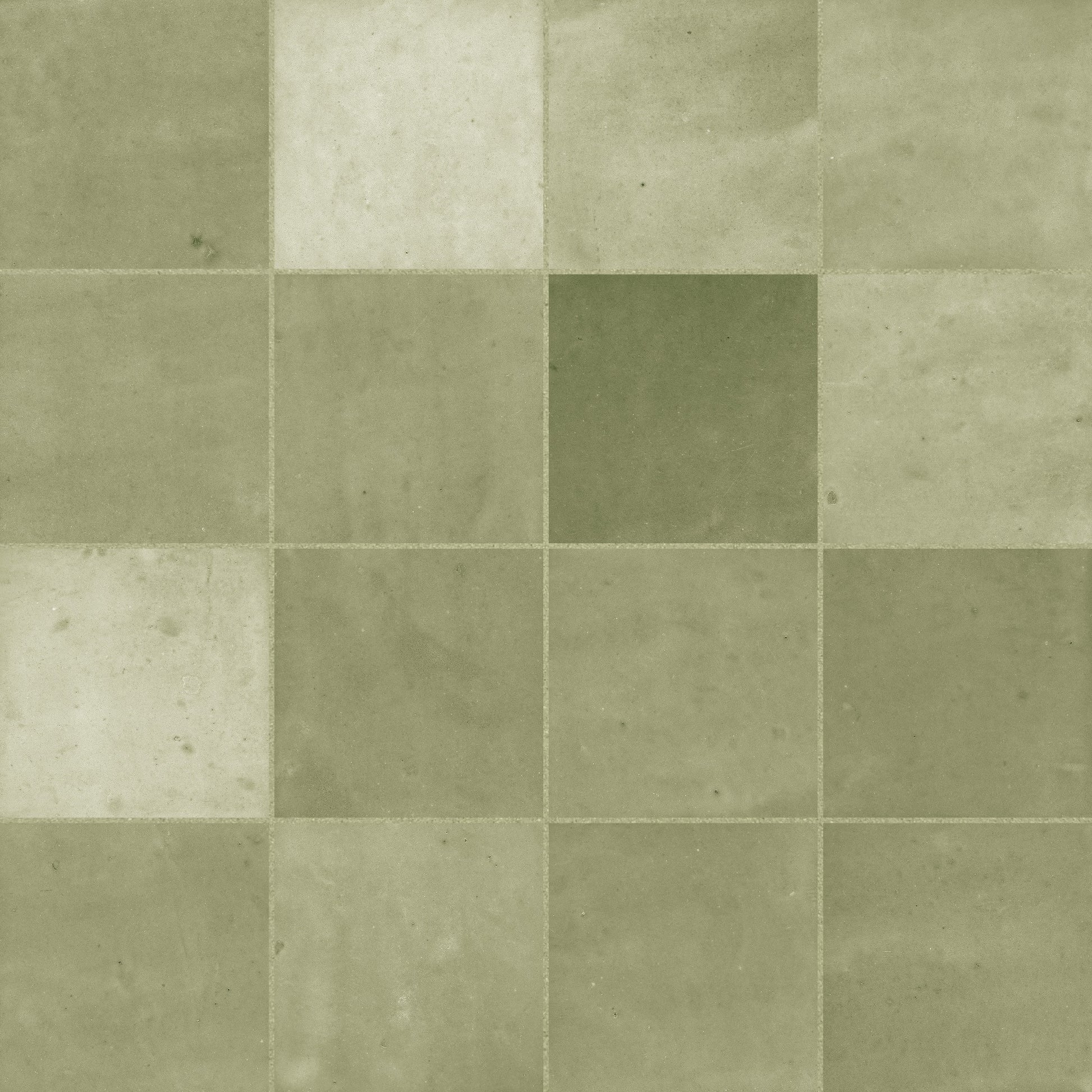 Carrelage effet Zellige Vert Sauge 10,7x10,7x0,85 cm Samorel - Mur intérieur