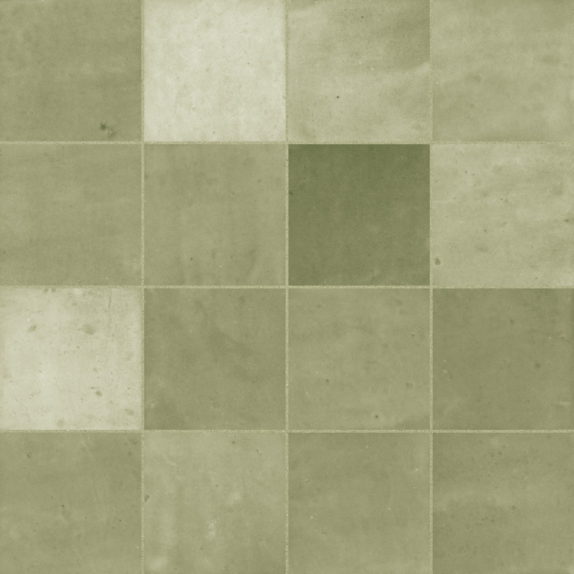 Carrelage effet Zellige Vert Sauge 10,7x10,7x0,85 cm Samorel - Mur intérieur