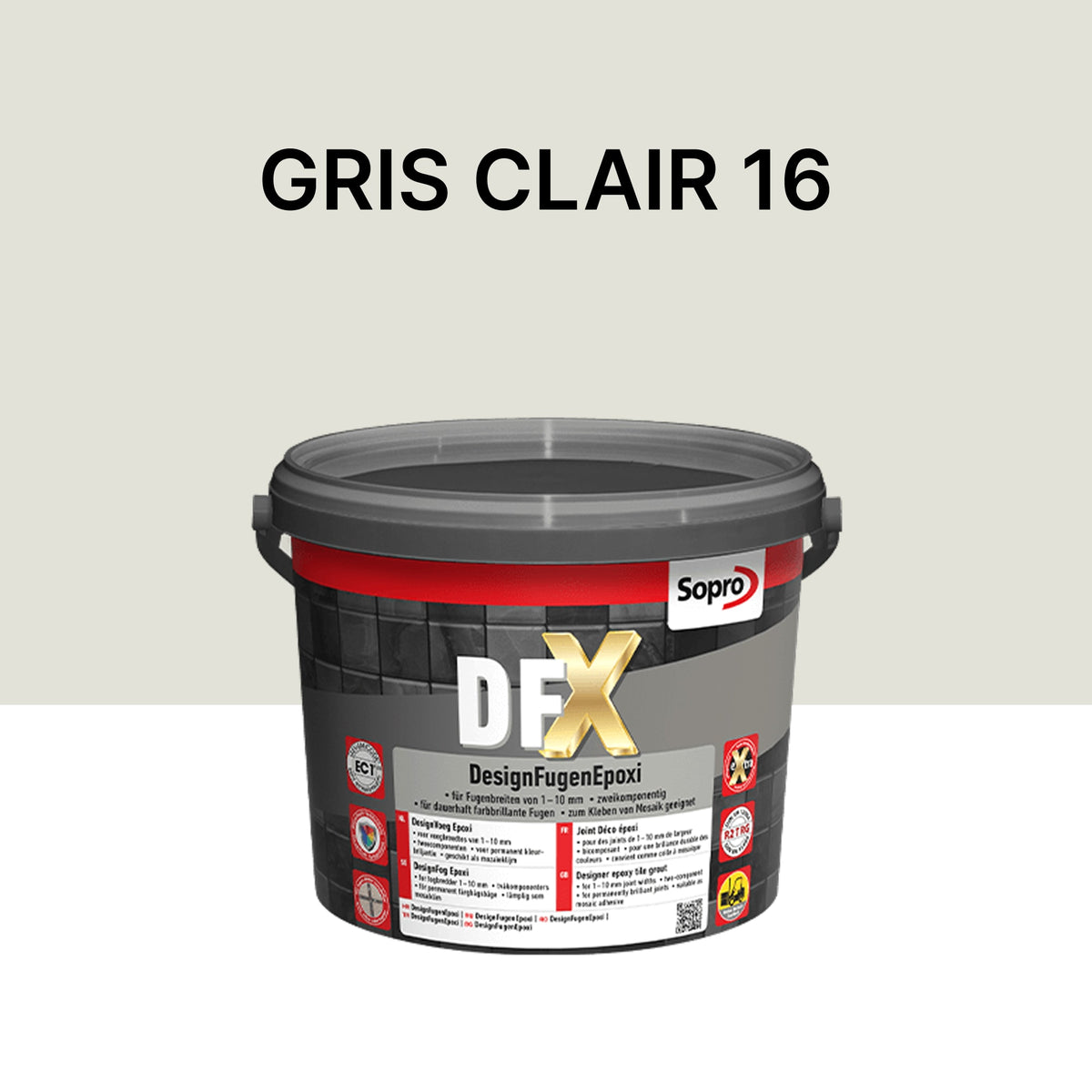 Joint / Colle époxy carrelage et piscine - Gris clair 16 - Sopro DFX - 3 kg