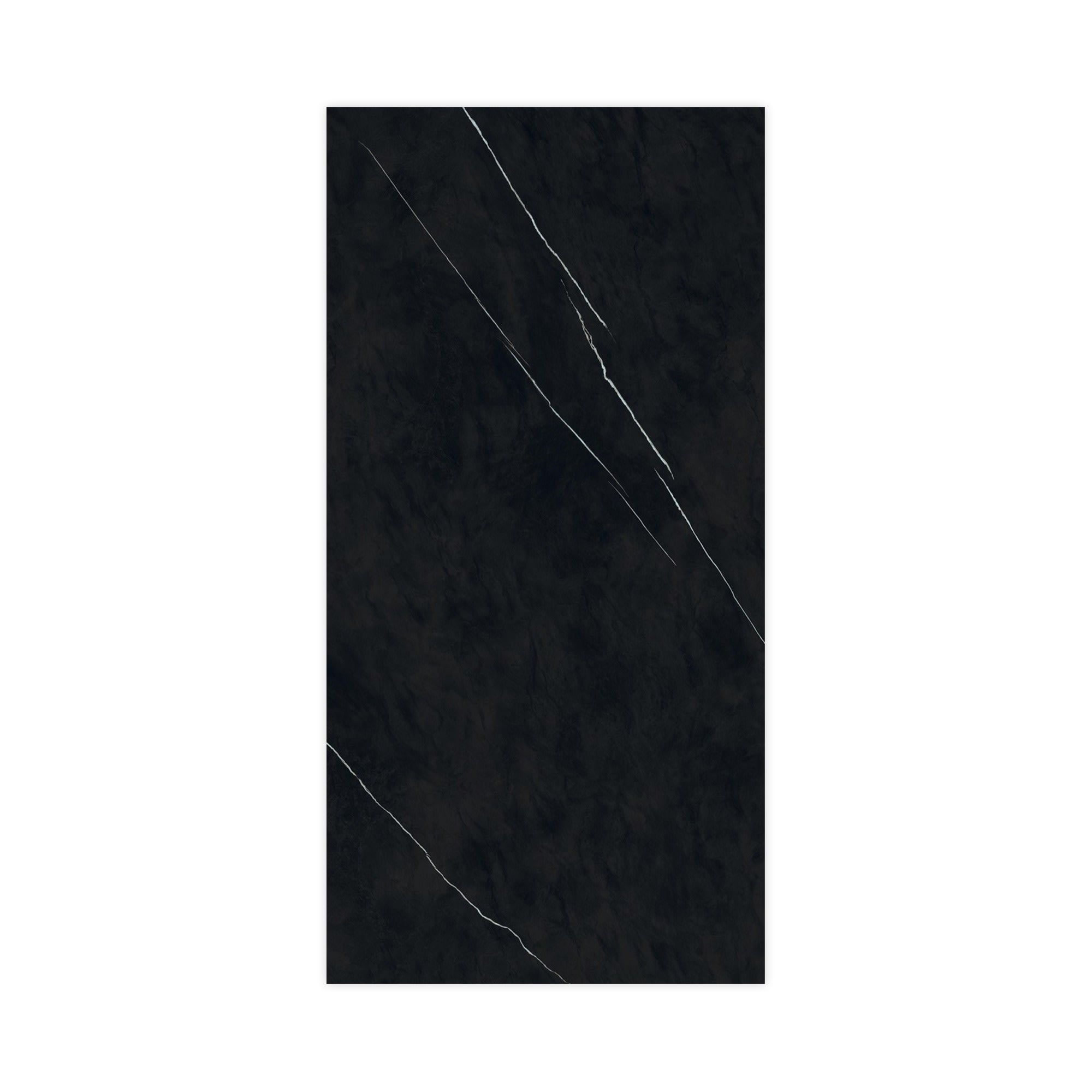 Carrelage effet Marbre Noir Impérial 240x120x0,9 cm Brillant Orsiano - Mur intérieur