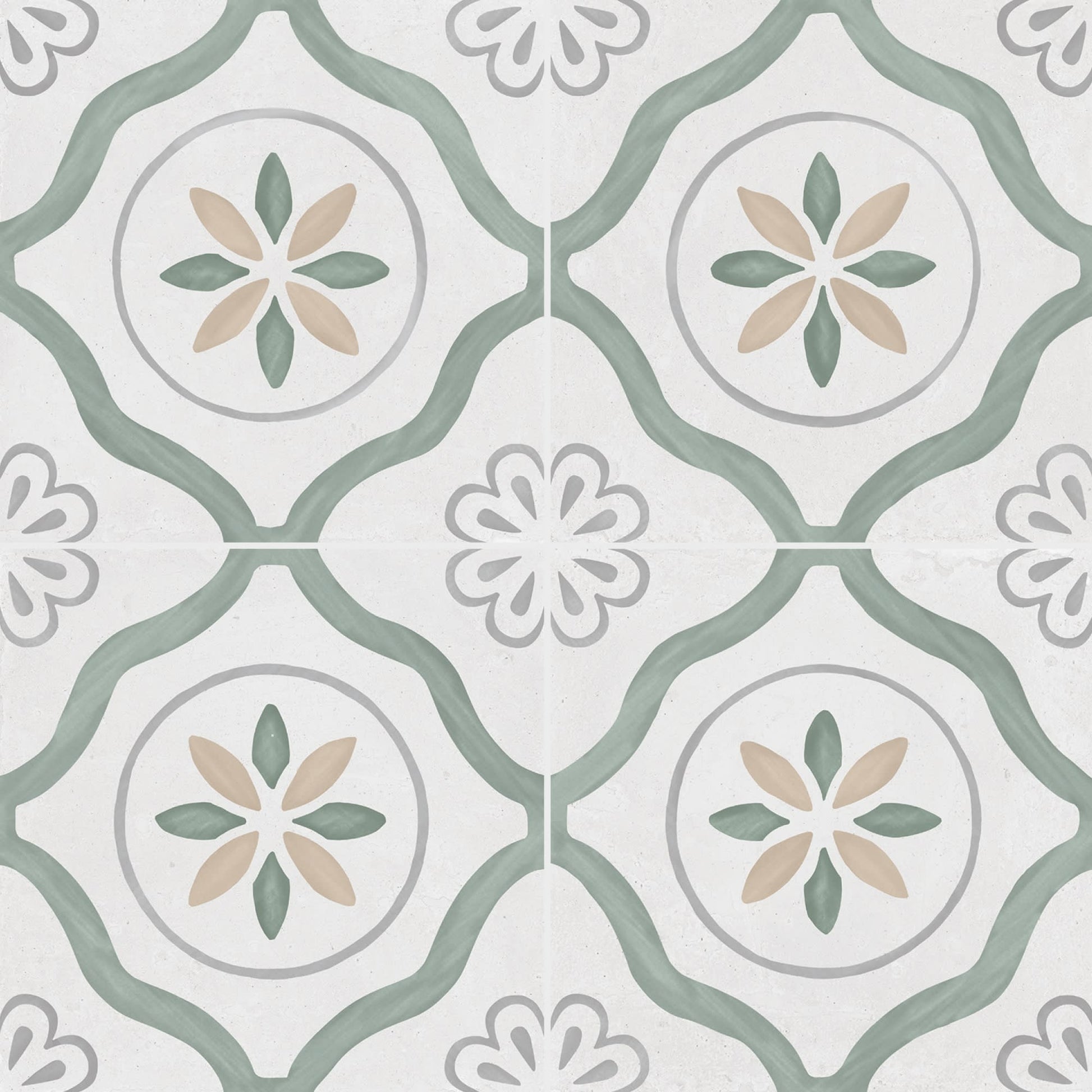 Carrelage effet Carreau ciment Azoria Vert 22,3x22,3x0,9 cm Ventoril - Sol et mur intérieur