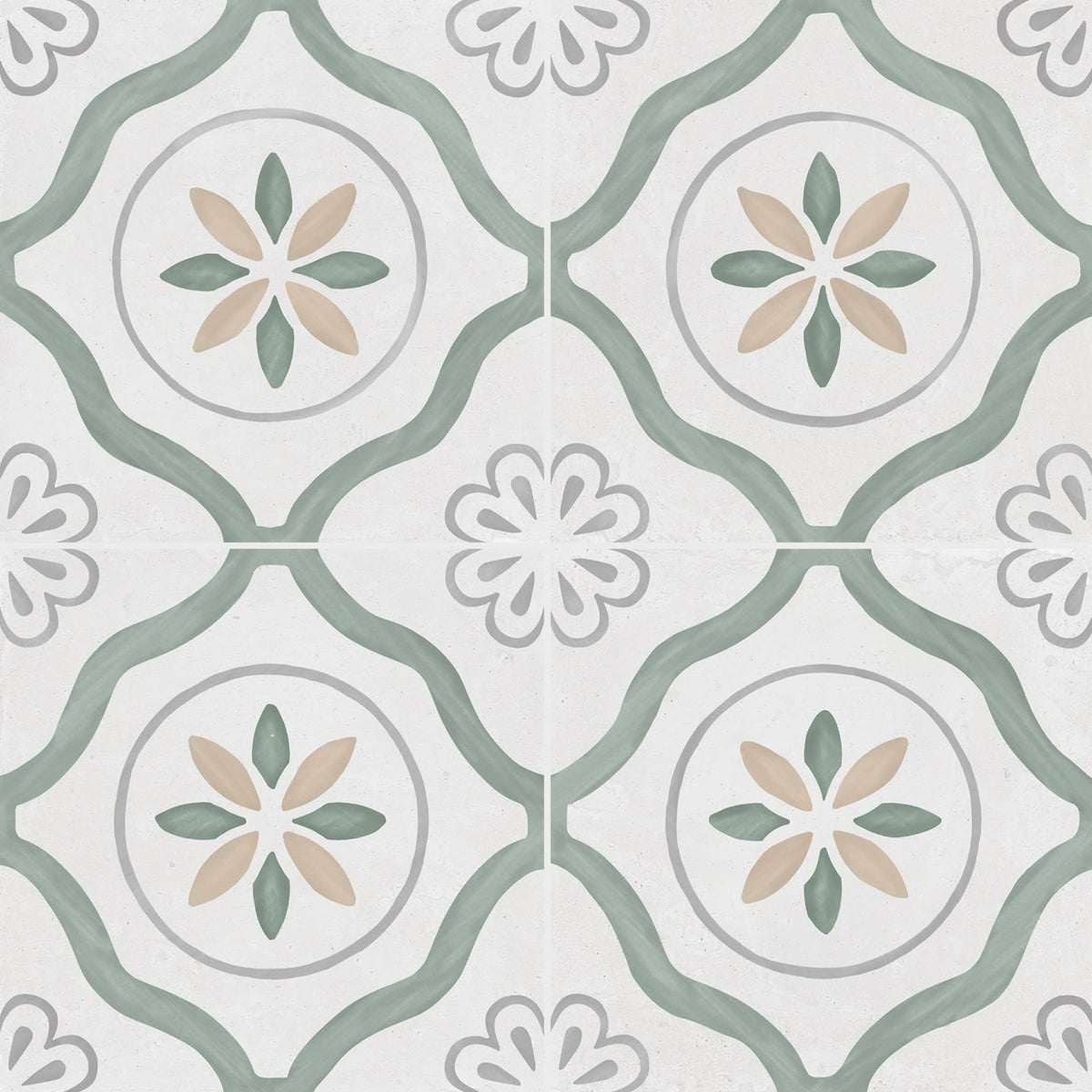 Carrelage effet Carreau ciment Azoria Vert 22,3x22,3x0,9 cm Ventoril - Sol et mur intérieur