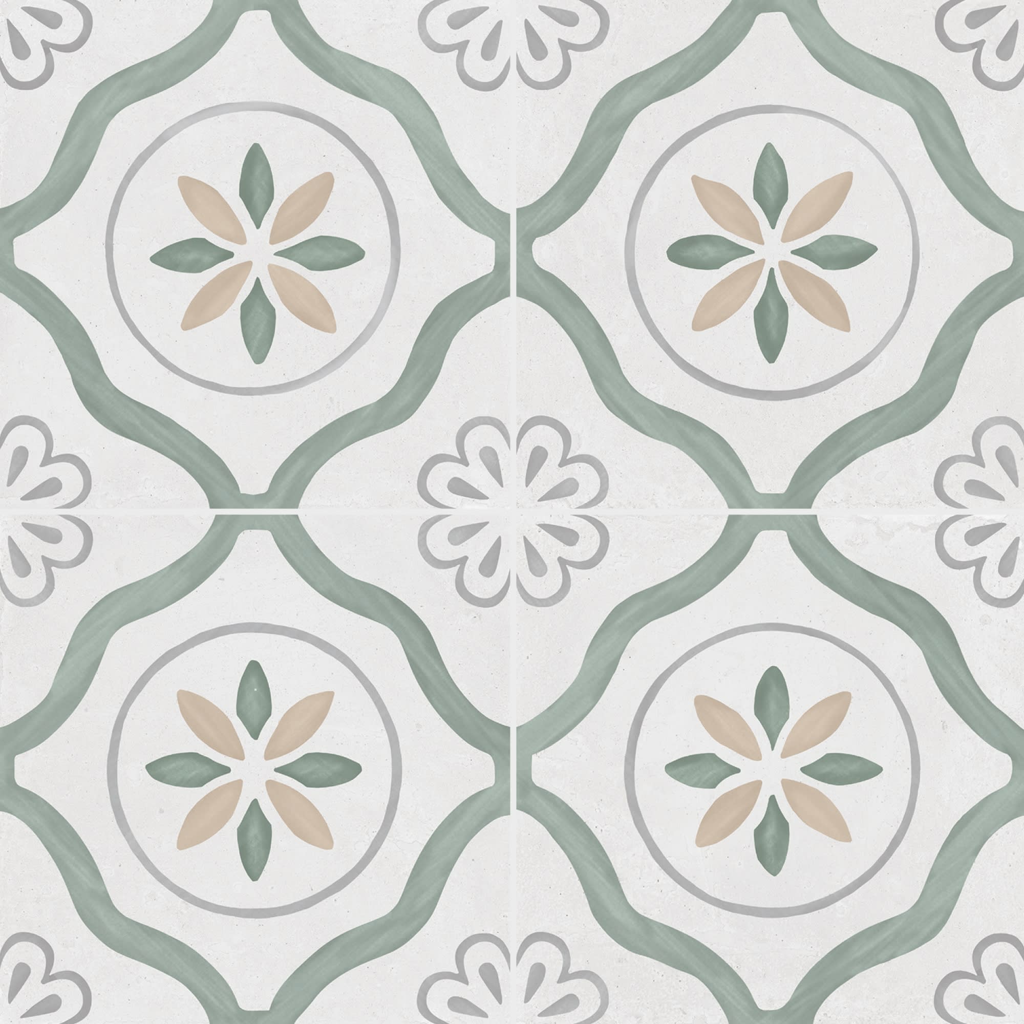 Carrelage effet Carreau ciment Azoria Vert 22,3x22,3x0,9 cm Ventoril - Sol et mur intérieur