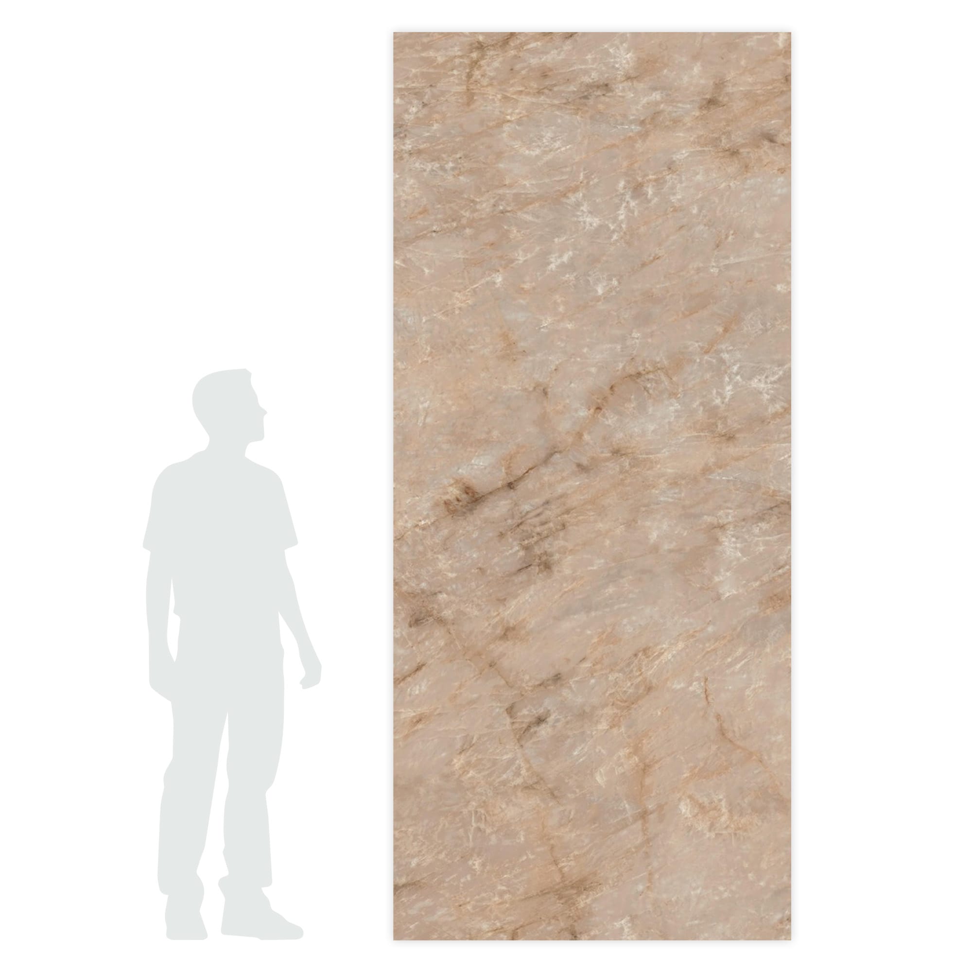 Carrelage effet Marbre Rose Sand 278x120x0,6 cm Brillant Sorvella - Mur intérieur