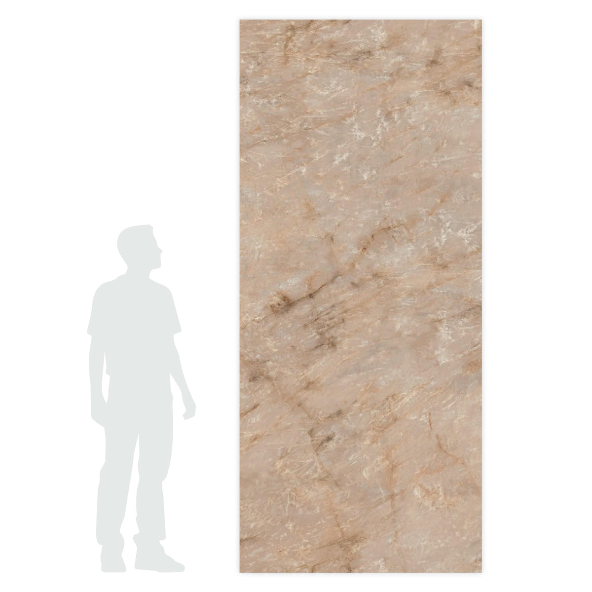 Carrelage effet Marbre Rose Sand 278x120x0,6 cm Brillant Sorvella - Mur intérieur
