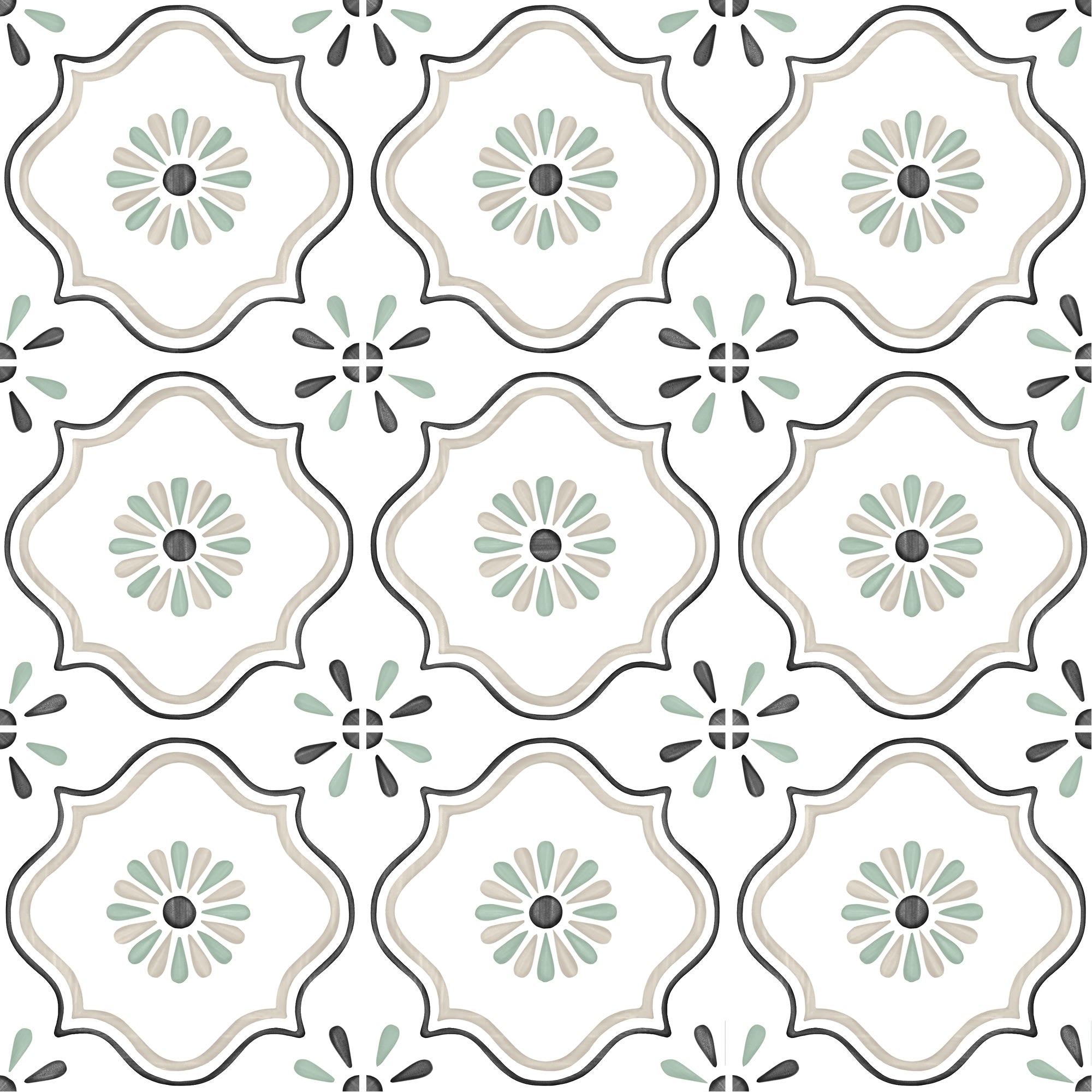 Carrelage effet Carreau ciment Sorinel Beige 12,3x12,3x0,87 cm Tanerio - Sol et mur intérieur