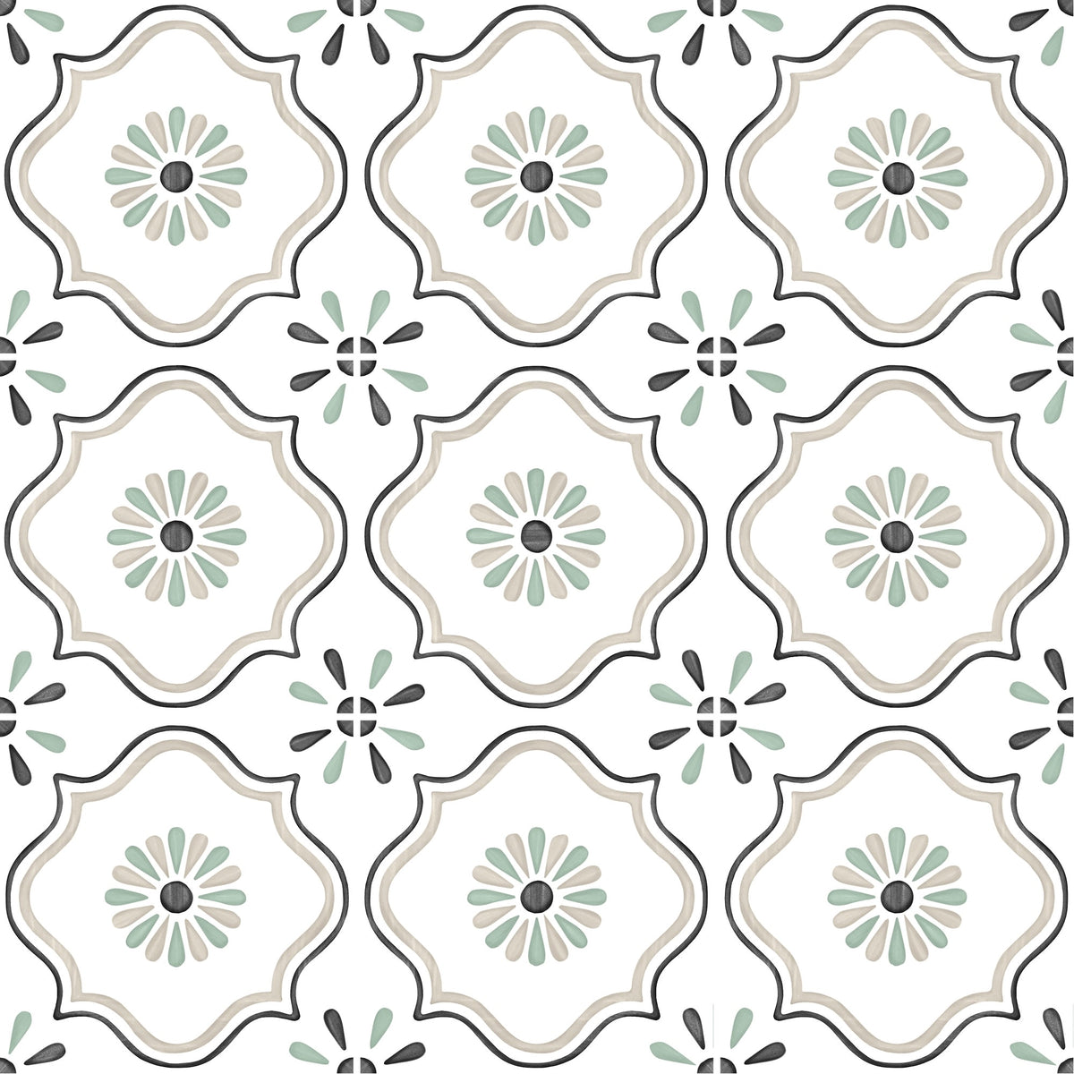 Carrelage effet Carreau ciment Sorinel Beige 12,3x12,3x0,87 cm Tanerio - Sol et mur intérieur