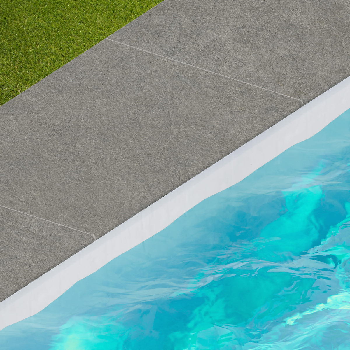 Margelle de piscine effet Pierre Quartzite Gris Fumé 90x60x2 cm Bord 1/2 Rond Venturo