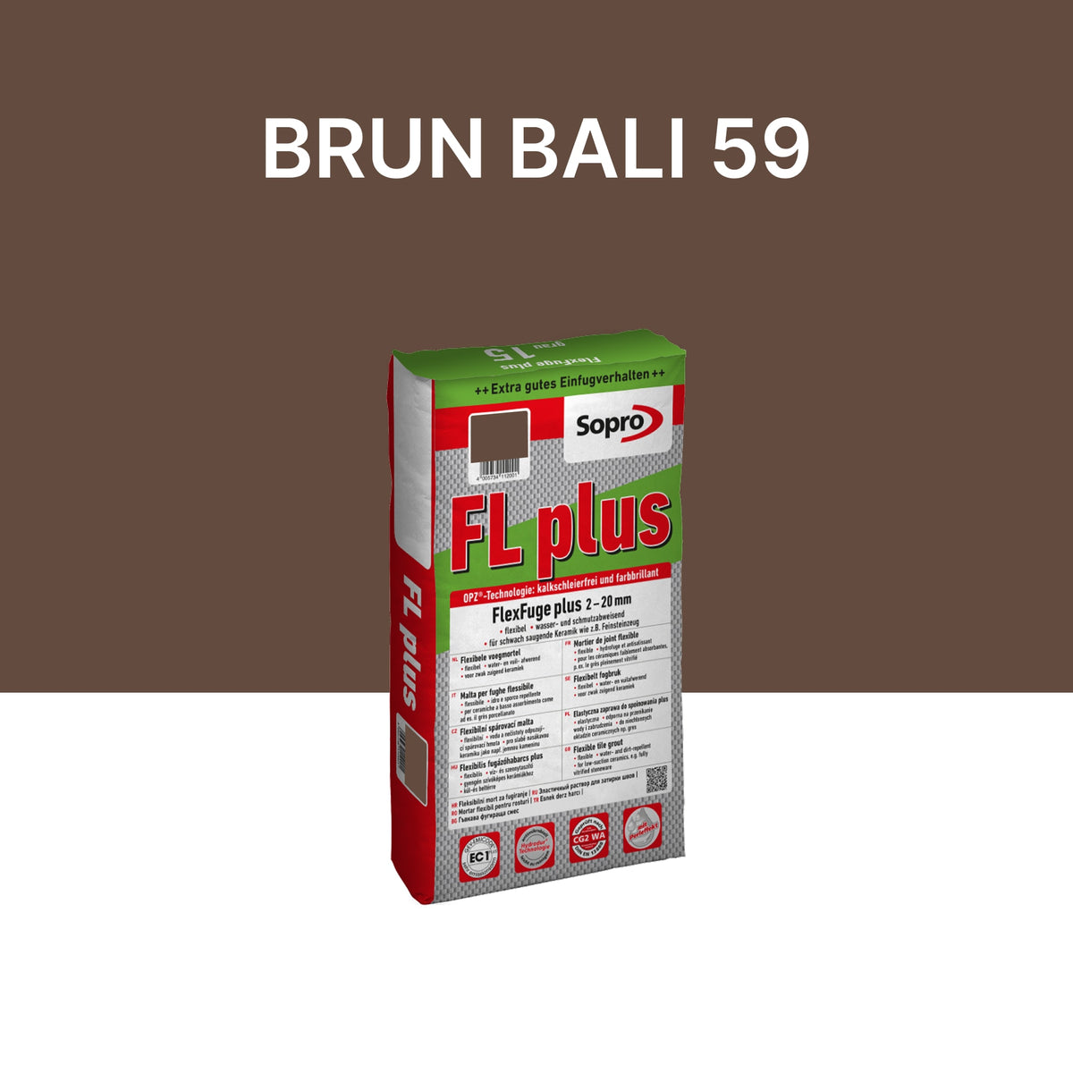 Joint carrelage intérieur et extérieur - 2 à 20 mm - Brun bali 59 - Sopro FL plus - 5 kg