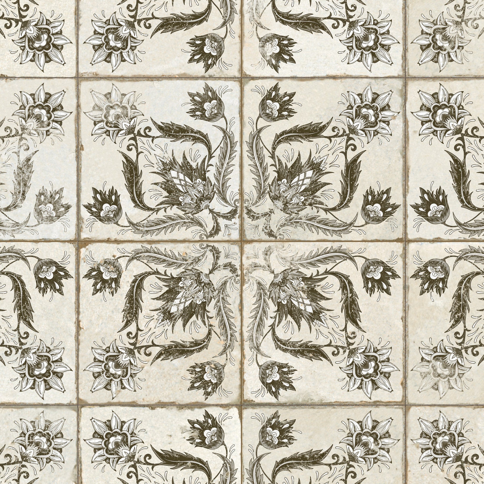 Carrelage Vintage Noir Leptis 45x45x0,95 cm Camoria - Sol et mur intérieur