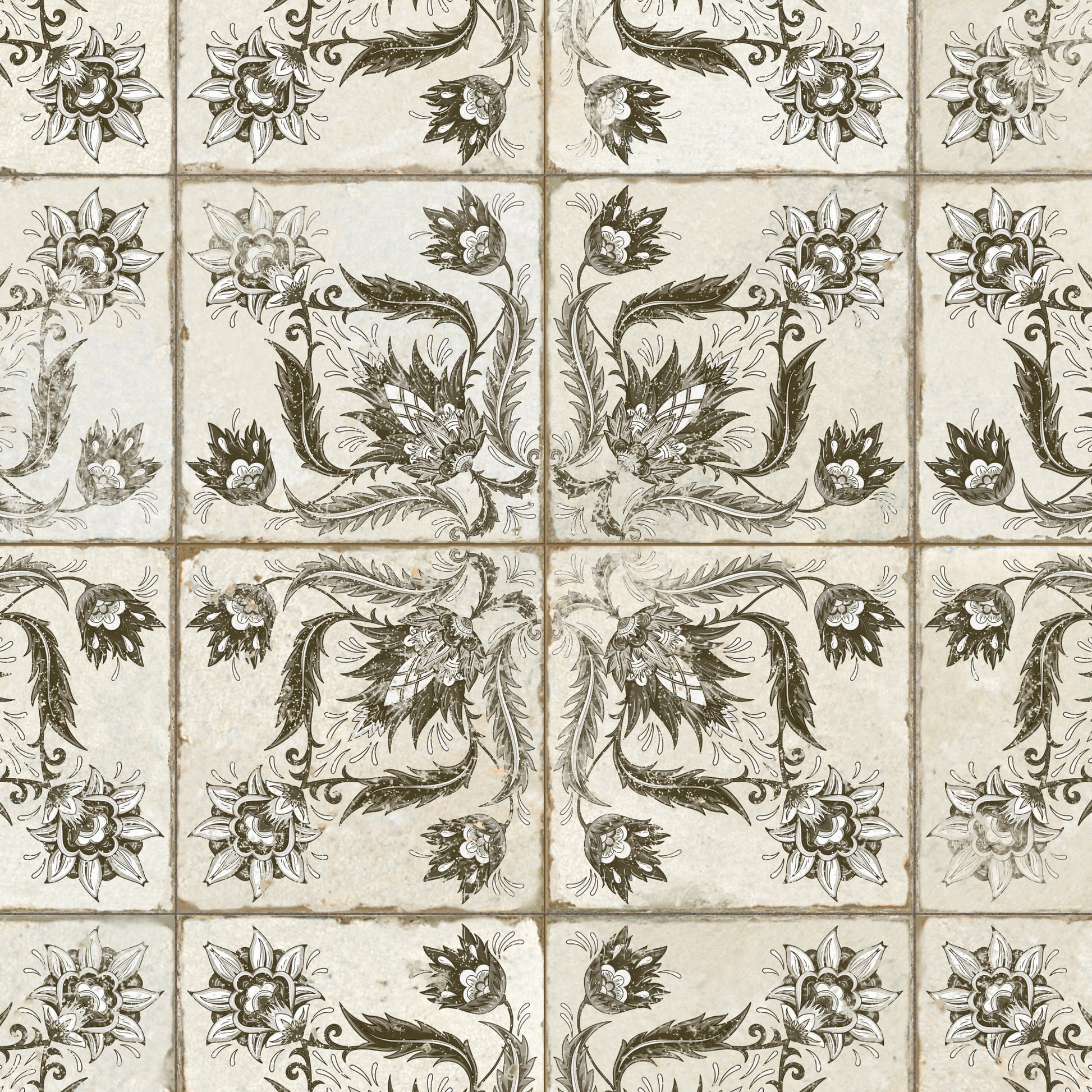 Carrelage Vintage Noir Leptis 45x45x0,95 cm Camoria - Sol et mur intérieur