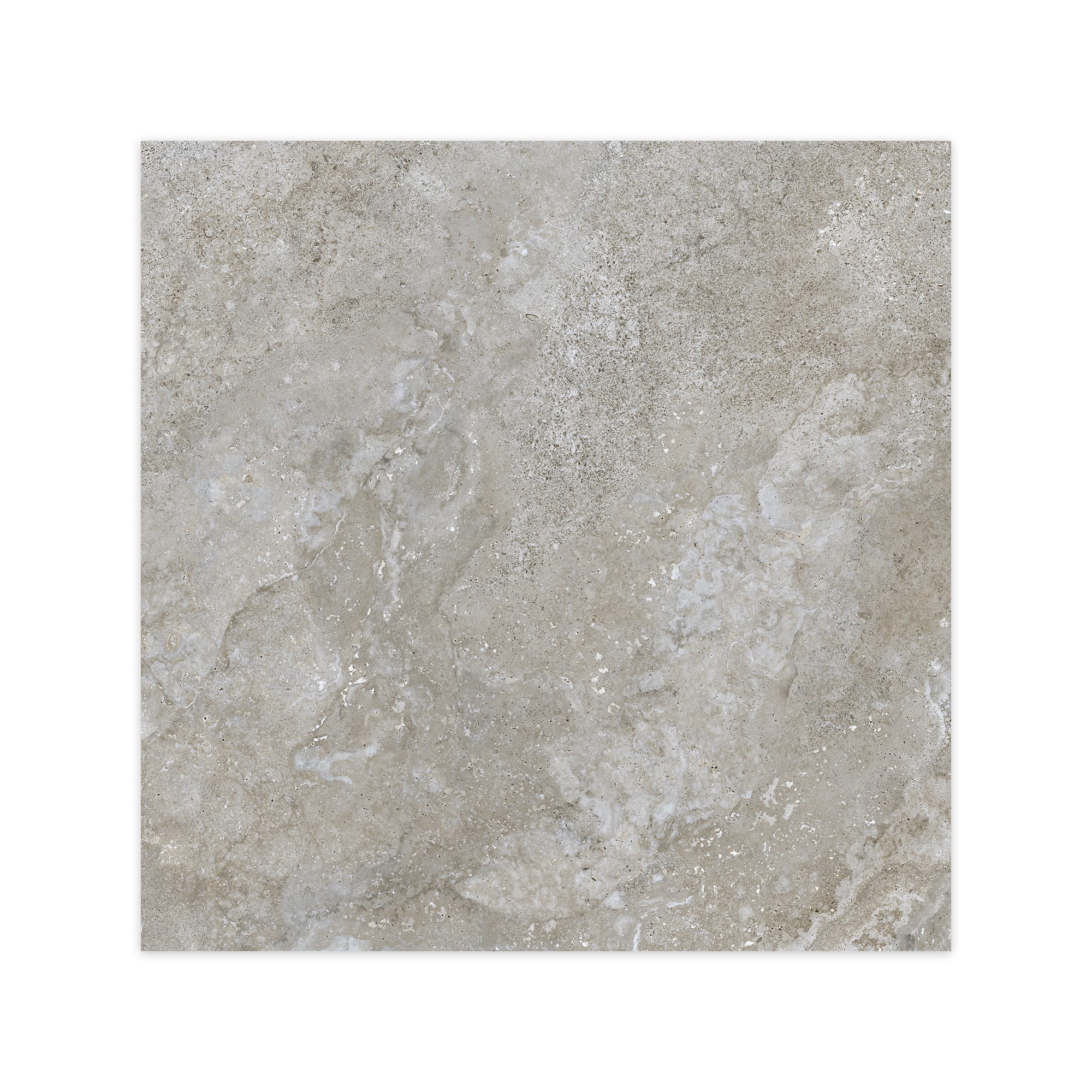 Carrelage effet Travertin Gris Marron 100x100x2 cm Castorel - Sol extérieur