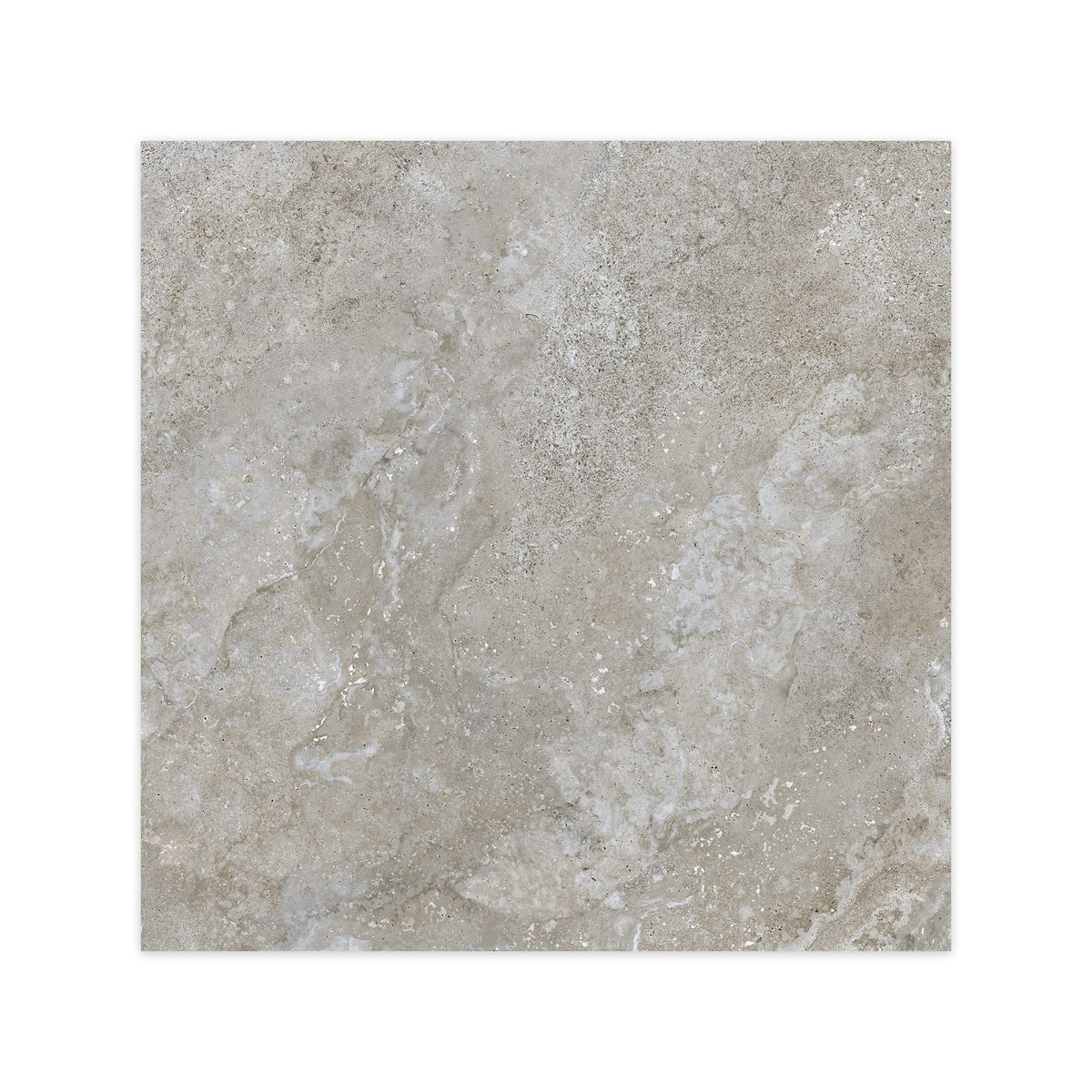 Carrelage effet Travertin Gris Marron 100x100x2 cm Castorel - Sol extérieur