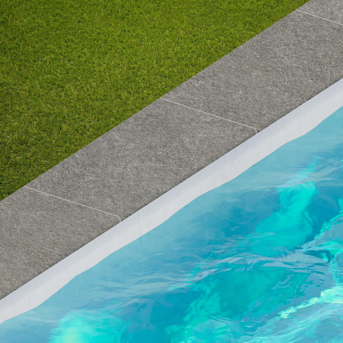 Margelle de piscine effet Pierre Quartzite Gris Fumé 60x30x2 cm Bord 1/2 Rond Venturo