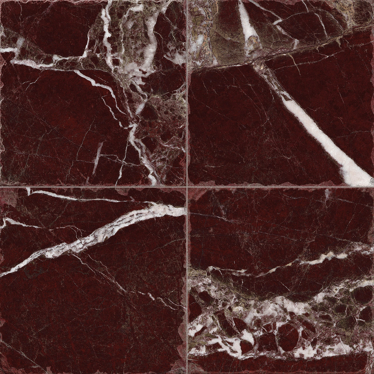 Carrelage Vintage effet Marbre Rouge 22,3x22,3x0,9 cm Palazzo - Sol et mur intérieur