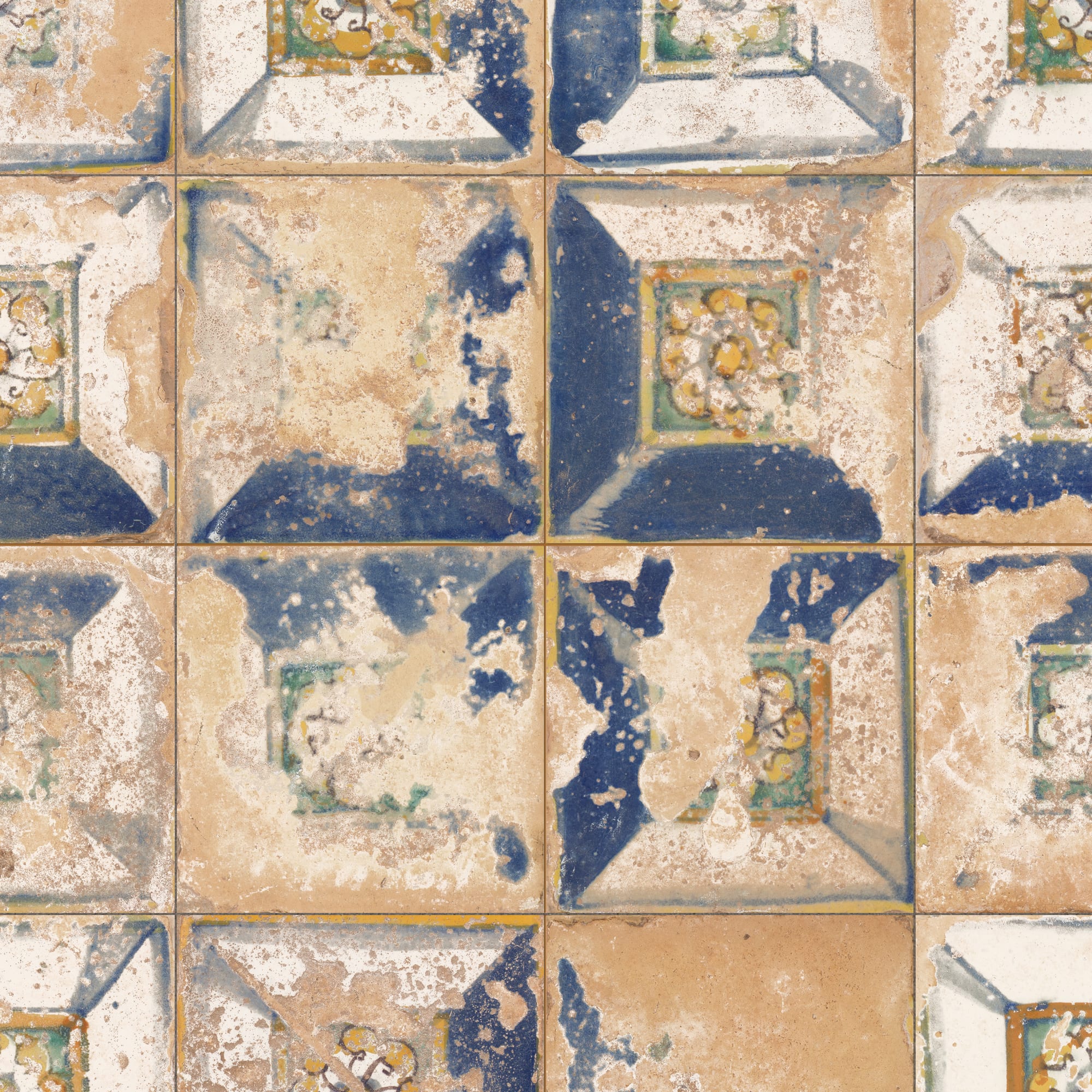 Carrelage Vintage Bleu Volubilis 45x45x0,95 cm Solvera - Sol et mur intérieur