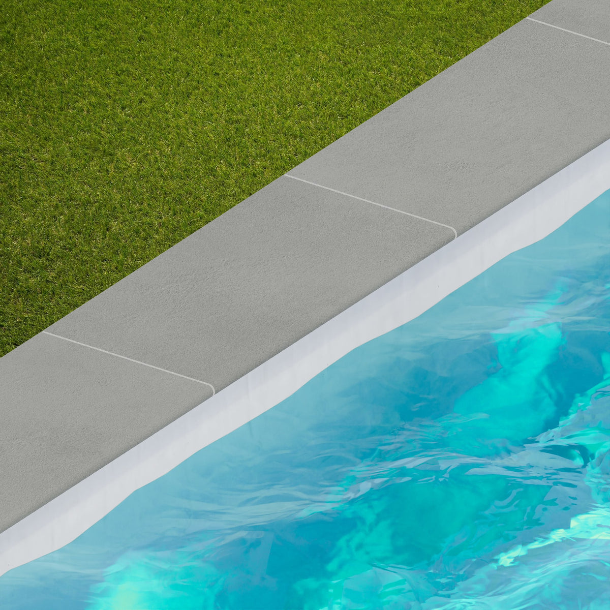 Margelle de piscine effet Béton Gris Cendré 60x30x2 cm Bord 1/2 Rond Montera