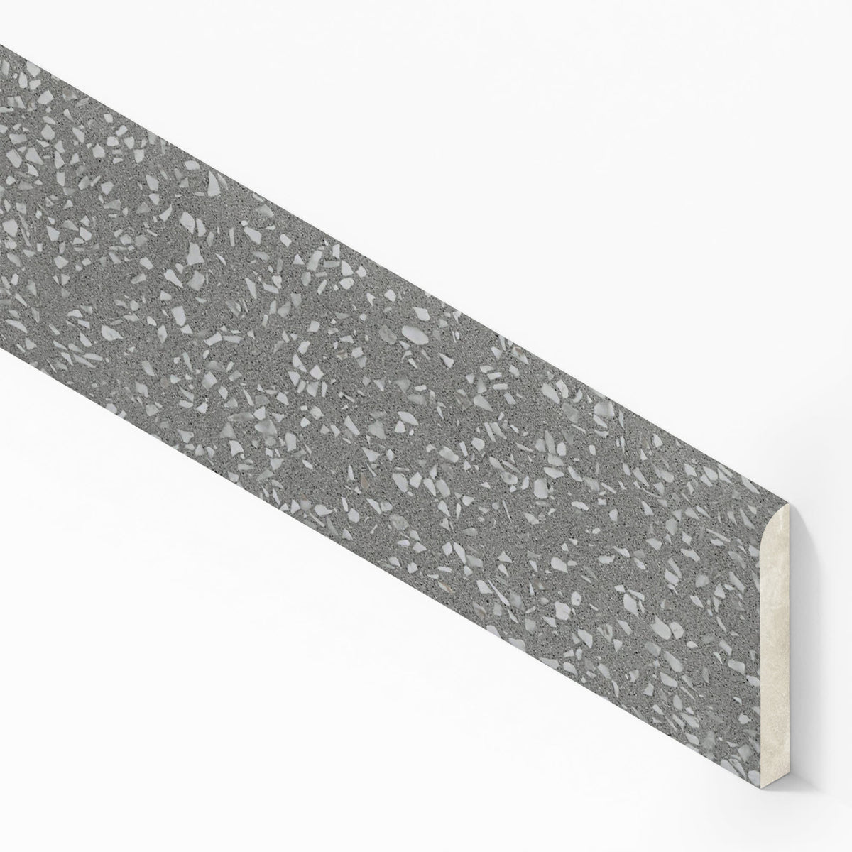 Plinthe carrelage effet Terrazzo Gris Ombre 60x7,2 cm Mat Calviera